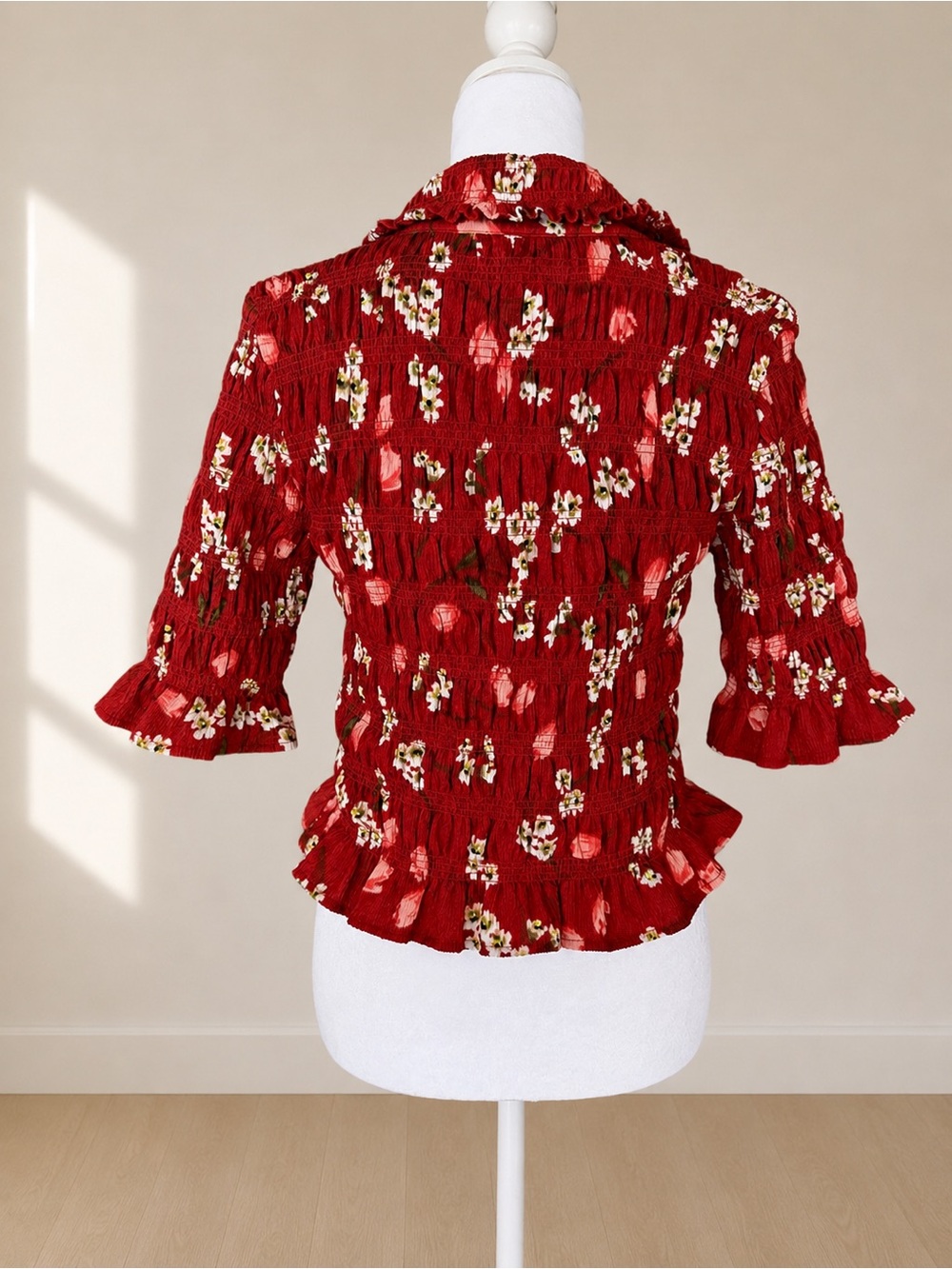 Maeve Smocked Button-Front Floral Top - Picture 6 of 9